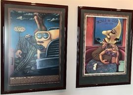 Marcus Pierson coyote blues framed lithographs