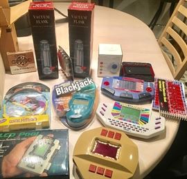 Vintage electronic Hand games - jeopardy, blackjack