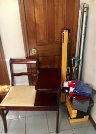 Vintage telephone table seat
Vintage folding Kodak & radiant movie screens
Kodak slide trays. 