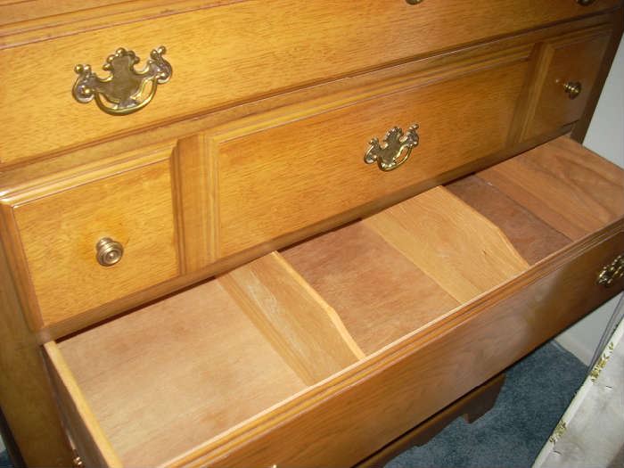 View of special divided drawer in the Chest of Drawers