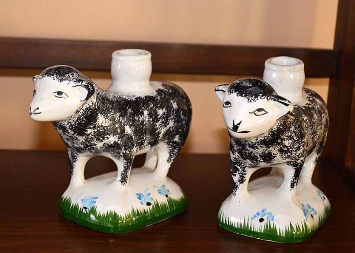 Hand Painted Sheep Candle Holders (Portugal)