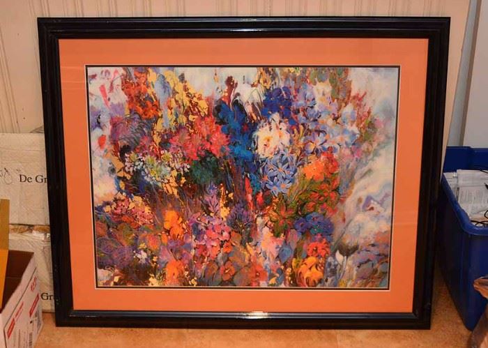 Framed Original Floral Artwork / Painting (Signed & Dated by Artist)