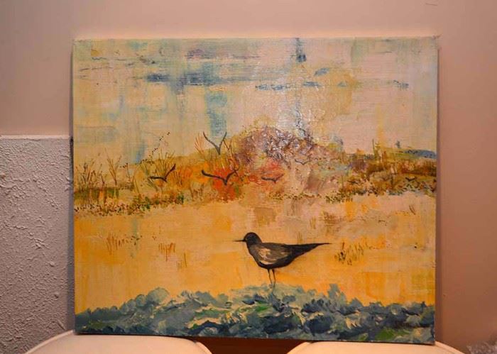 Painting on Canvas of Bird