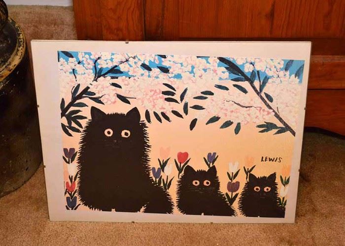 Cat & Kittens Print