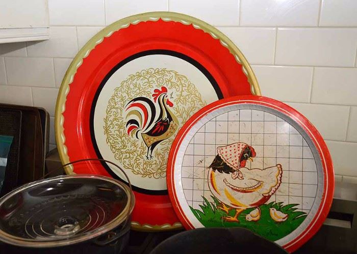 Vintage Serving Trays (Hen & Rooster)