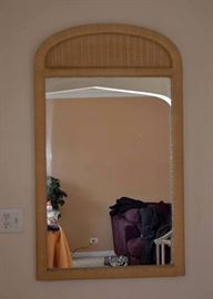 Large Wicker Wall Mirror