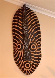 Wood Carved African Mask Wall Hanging