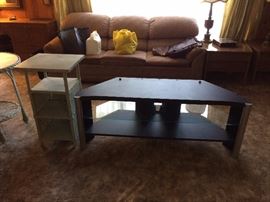 #31 black glass tv stand 54 x20 $30 — at Vincent Rd Huntsville 35802 Call 256-656-989five.