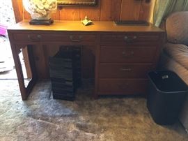 #46 knee hole desk 54x17x29 $75 — at Vincent Rd Huntsville 35802 Call 256-656-989five.