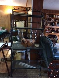 #28 green metal baker rack 30x18x70$120 — at Vincent Rd Huntsville 35802 Call 256-656-989five.
