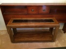#103 Bassett sofa table w glass top $75
#8 King bassett bookcase head board 87 long $125 — at Vincent Rd Huntsville 35802 Call 256-656-989five.