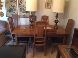 #104 Thomasville table w 1 leaf & 6 chairs 65x42x29 $225 — at Vincent Rd Huntsville 35802 Call 256-656-989five.