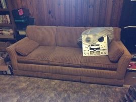 #98 yellow cord hide a bed sofa $75 — at Vincent Rd Huntsville 35802 Call 256-656-989five.