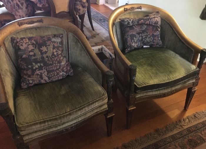 Pair vintage club chairs 