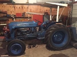 60's Ford 4000 Industrial Tractor Gas w/Woods Finishing Mower and Blade