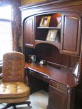 Available now: One of a Pair of executive credenzas labeled Courtland Manor by Pennsylvania House $750 each (call 952-261-6461 for an appointment).  

One of a pair of executive leather desk chairs by Design Professionals.  Leather desk chair sold separate.