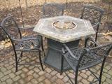 Fire table and chairs.