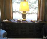 Credenza and lamp etc.
