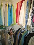 Hundreds of pieces of ladies clothing (sizes 8-12) and shoes (6 1/2- 7 1/2). Many new with tags.