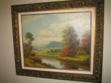 Original landscape oil painting by DeWitt.
