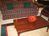 Broyhill sofa, coffee table with matching side table.