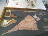 A Ladies Victorian Parasol, gents tobacco pipes.