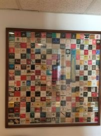 Matchbook collection framed and underglass