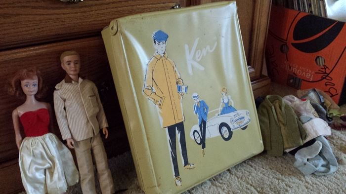 Vintage Ken/Midge and Ken case - some clothes