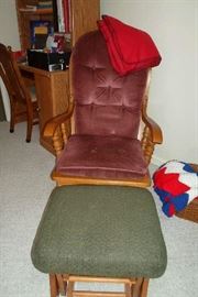 glider rocker, homeowner is taking hassock
