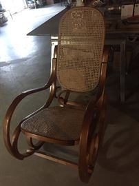 Cane Wood Rocking Chair
