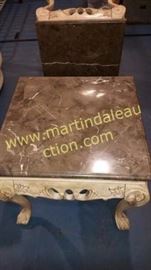 slate top end tables, very heavy