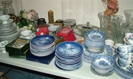 Bing and Grondahl, Royal Copenhagen, Transferware, Fine Bone China, Candles candles and more candles, lots of crystals servingware and so much more.