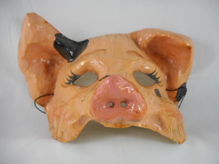 Annie Hallatt Paper Mache Mask 'Pig'