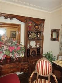 Wall unit and striped chair Not for Sale