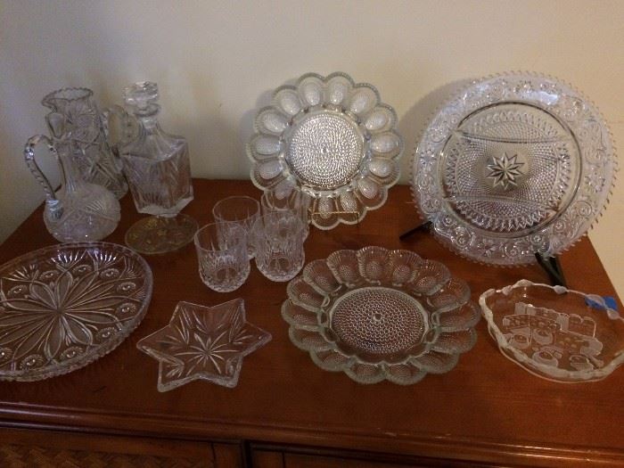 Some of the selection of vintage pattern glass