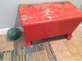 Painted primitive bin