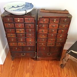 vintage folding apothocary chest