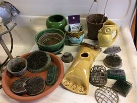 Collection of Flower Frogs, wall pocket, McCoy