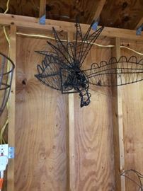 Metal Raven Sculpture/hanging planter