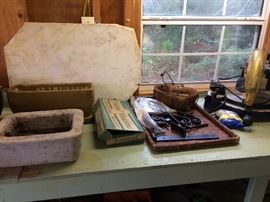 Piece of marble, gate hardware