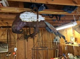 Antique metal parrot