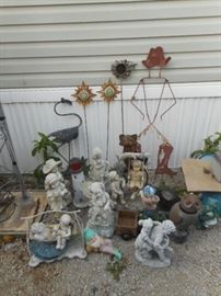 Yard Art ..... Metal and Cement
