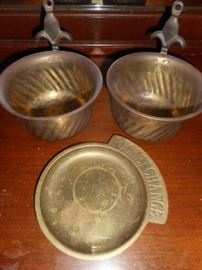 Brass bowls and change dish