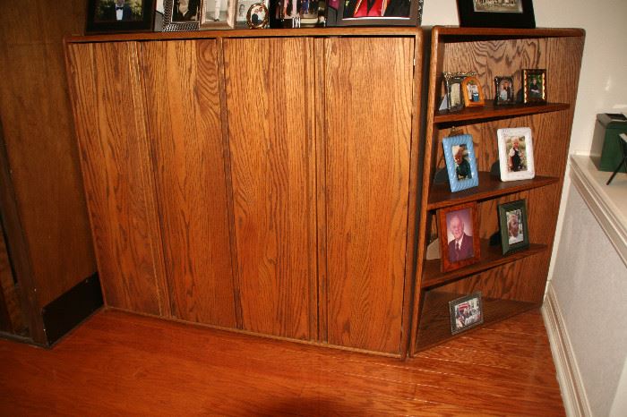 Oak cabinet storage unit