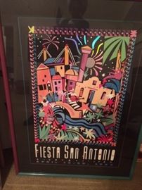 Fiesta San Antanio Poster's framed 