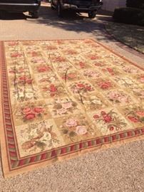 Lovely needle point hand made rug 14x10