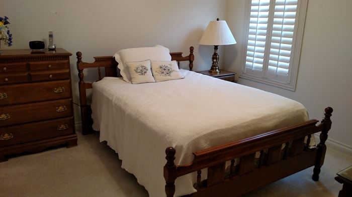 Bedroom Set;  Bed can be set for a full size (as shown) or a queen size mattress.