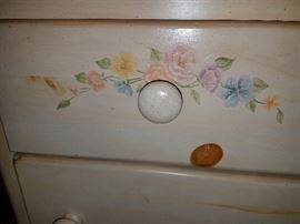 Stencil work on bedroom furniture