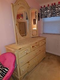 Matching dresser with mirror