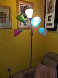 Five-light gooseneck floor lamp